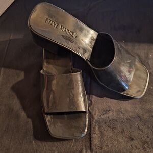 Steve Madden Black Slide Sandals